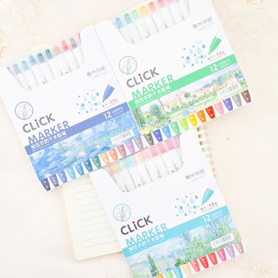 Marcadores retractiles x 12 unid