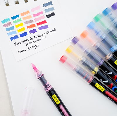 Marcadores de acrilico punta pincel x 24 unid