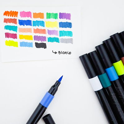 Marcadores acrilicos punta pincel x 24 unid