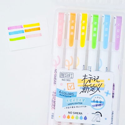 Resaltador con estuche x 6 unid 