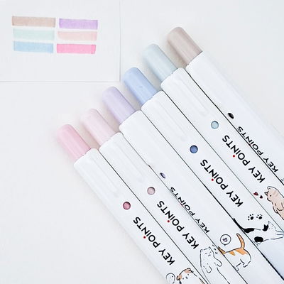 Resaltadores retractiles michis x 6 unid