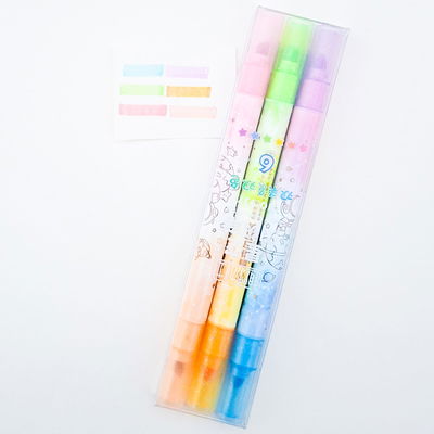 Resaltadores doble punta con glitter 