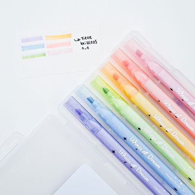 Resaltadores con glitter x 6 unid 