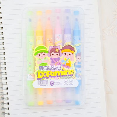 Resaltadores borrables x 6 unid