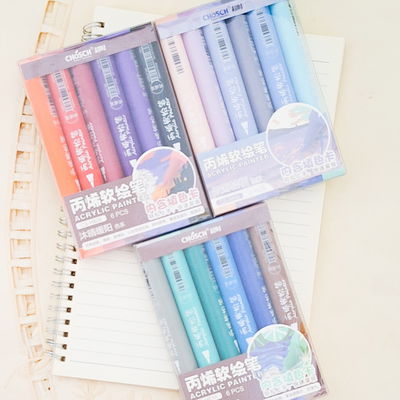 Marcadores de acrilico x 6 unid