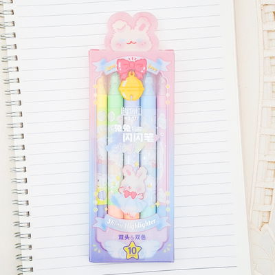 Resaltadores c/brillos doble punta