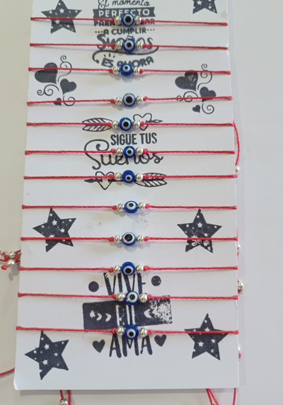 Pulsera ojo turco hilo chino