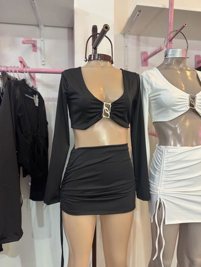 Conjunto flor negro 