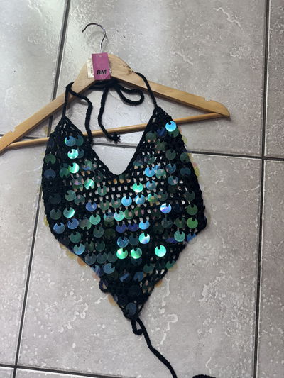 Top hilo importado lentejuelas