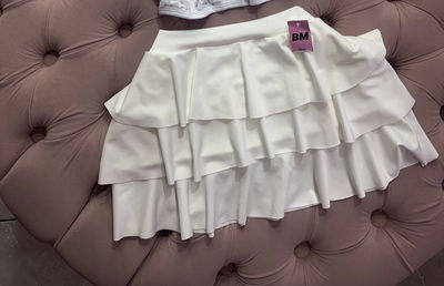 Pollera 3 volados blanco