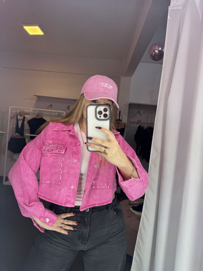 Campera Camisaco corto tachas oversize 