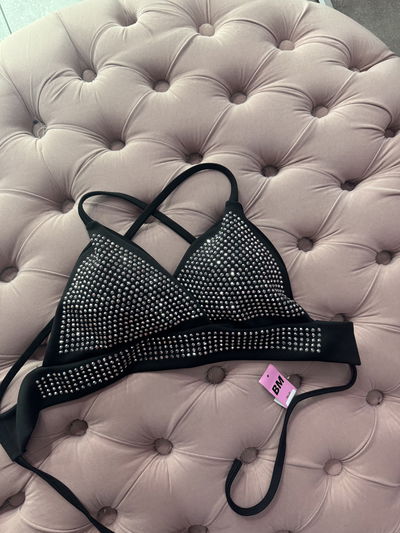 Top importado strass se ata atrás