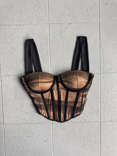 Corset beige tul talle M