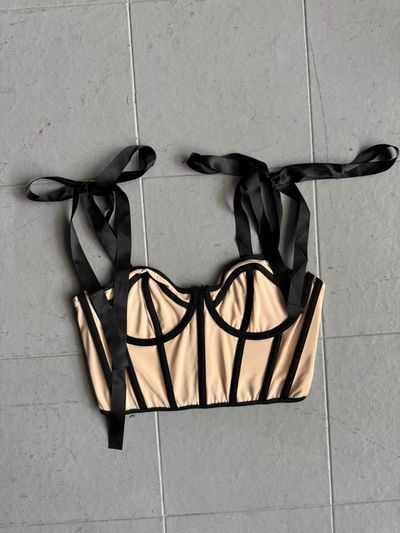 Corset beige para atar talle M