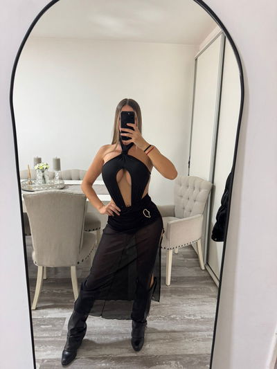 pollera tul hebilla con short abajo