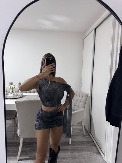 Vestido batic de tul top white