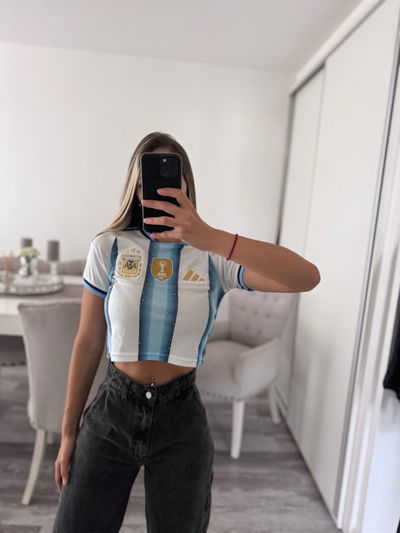 Camiseta Argentina Strass Bordada 