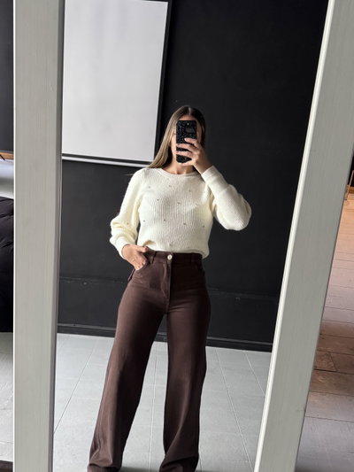 Jean Wide leg chocolate