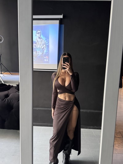 Pollera nudo chocolate
