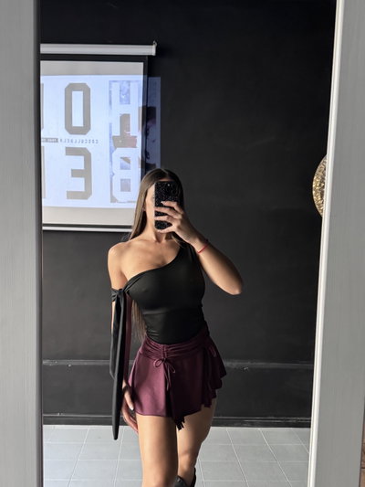 Skort short pollera lycra volados