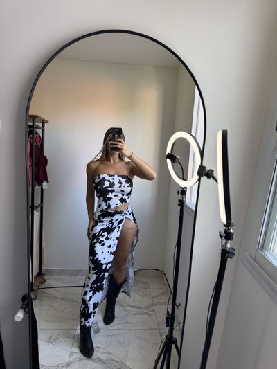 Pollera nudo cow lycra