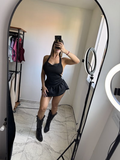 Vestido lycra volados 