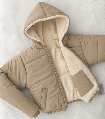 Puffer beige corderito