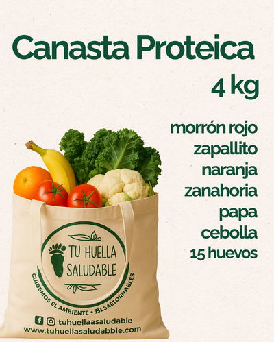 Canasta Proteica (verduras y frutas + 15 huevos)