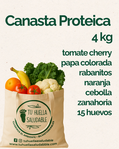 Canasta Proteica (verduras y frutas + 15 huevos)