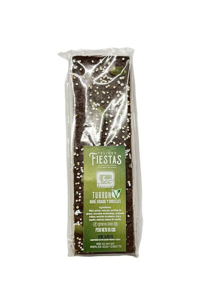 Turrón negro de maní, girasol y chocolate x 95g