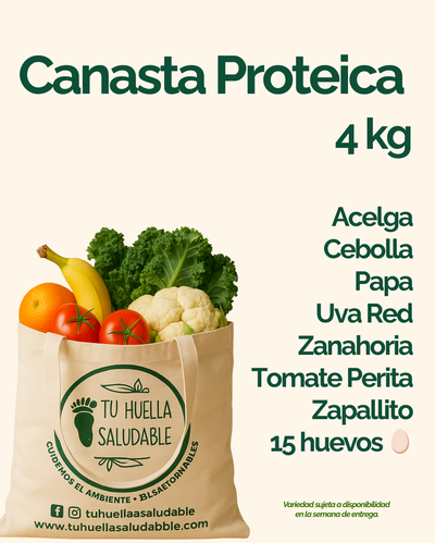 Canasta Proteica (verduras y frutas + 15 huevos)