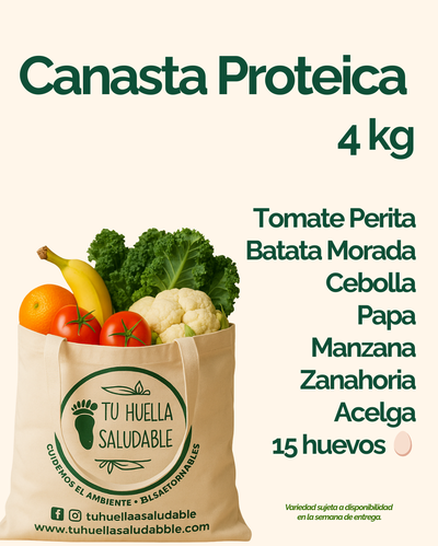 Canasta Proteica (verduras y frutas + 15 huevos)