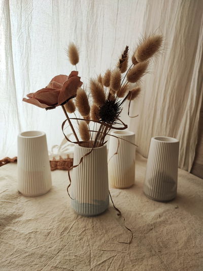 Florero rayado combinado