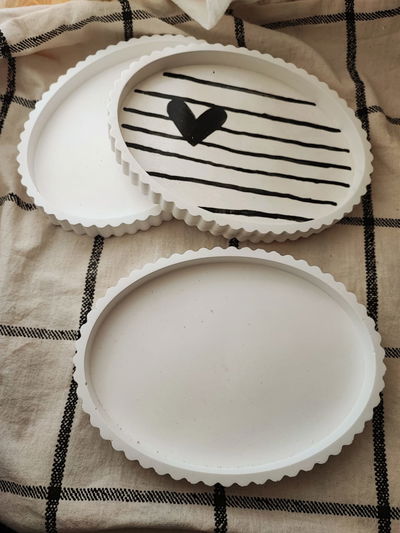 Bandeja ovalada ondeada