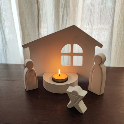 Pesebre con vela
