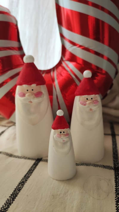 Trio de Papa Noel PINTADOS