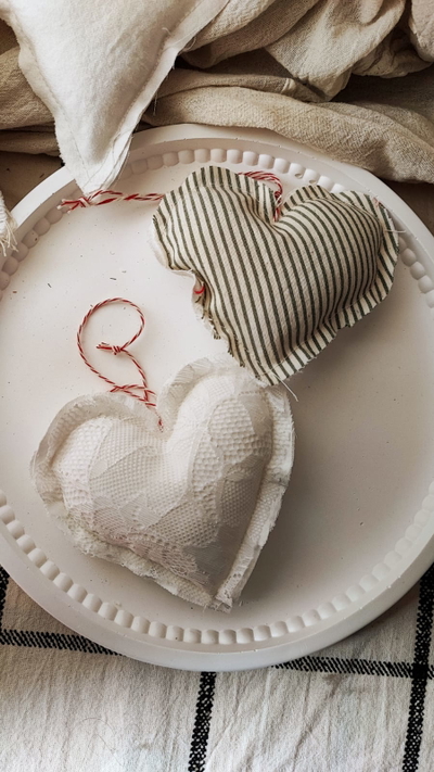 Corazon en tela, para colgar