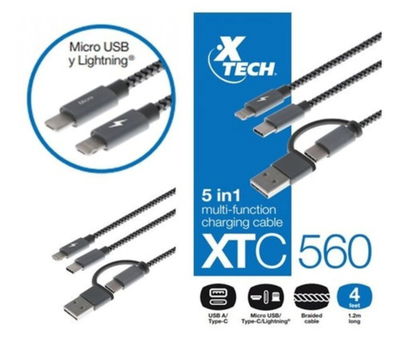 Cable USB 5 en 1 Multiple funciones - Xtech