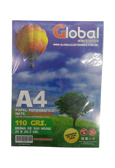 Papel Fotografico / MATE 110 Grs - Global