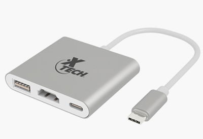 Adaptador multipuerto USB Tipo C 3-en-1 HDMI USB 3.0 USB C - Xtech