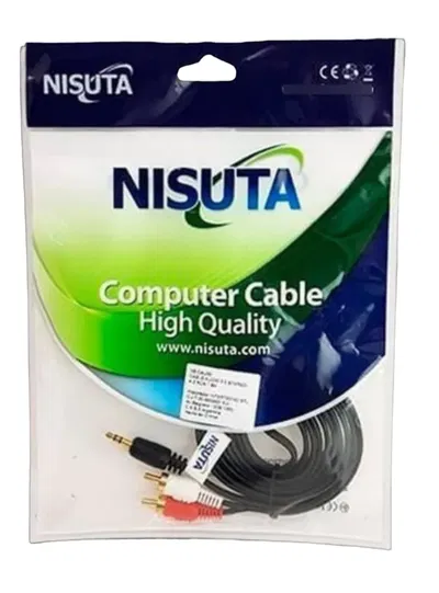 Cable de Audio Stereo 3.50mm a 2 RCA - NISUTA 3M