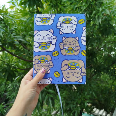 Cuaderno cosido A5 Gatitos fondo azul