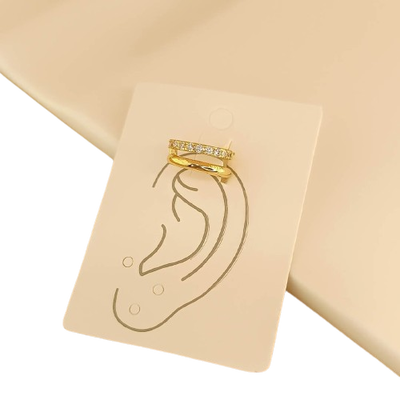 cuff acero dorado con piedras