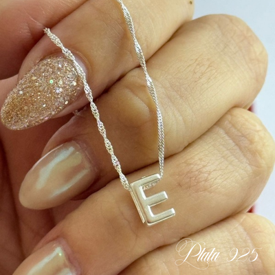 Conjunto letra E PLATA 925