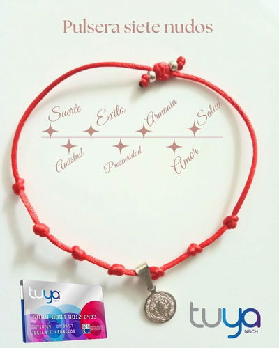 Pulsera siete nudos san benito PLATA 925