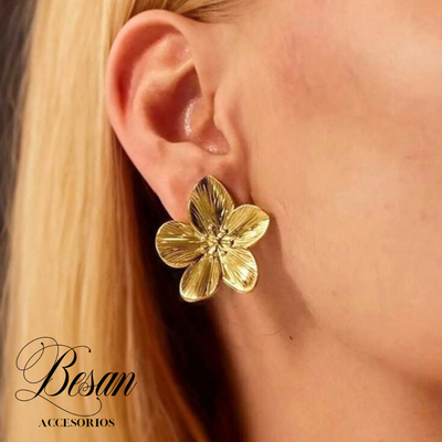 aro flor acero dorado