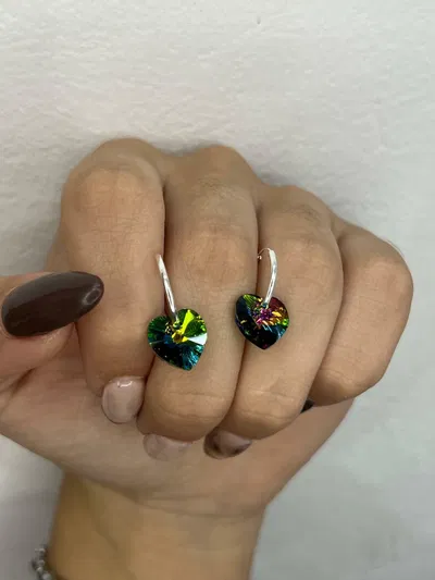 argolla plata 925 con swaroski verde