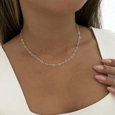 cadena corazon plata 925