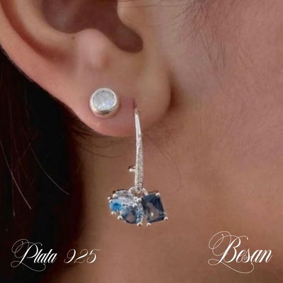 AROS DE PLATA 925 TURQUESA