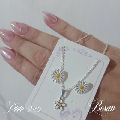 conjunto margarita PLATA 925